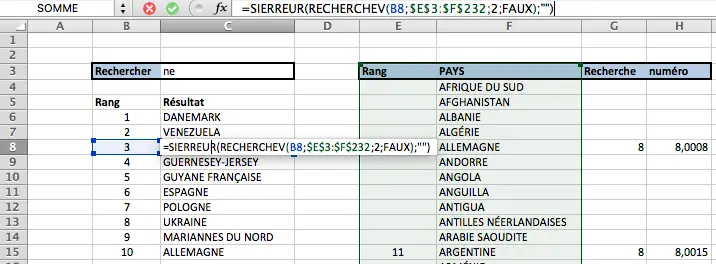comment faire apparaître la barre de recherche sur excel