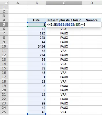 Compter Le Nombre De Cellules Verifiant N Importe Quel