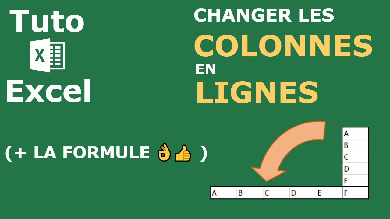 Comment transposer les colonnes en lignes sur Excel - Formule Excel